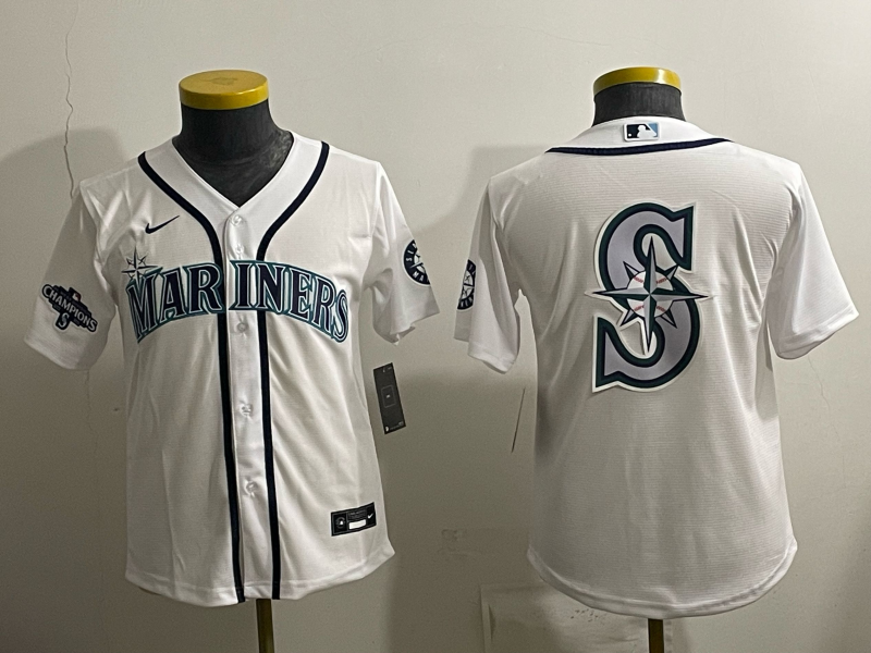 youth 2026 Seattle Mariners blank white Nike MLB Jersey 004->youth mlb jersey->Youth Jersey